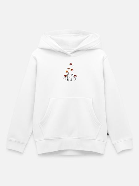 Mohnblumen Silhouette Design - Premium børne hættetrøje økologisk - hvid