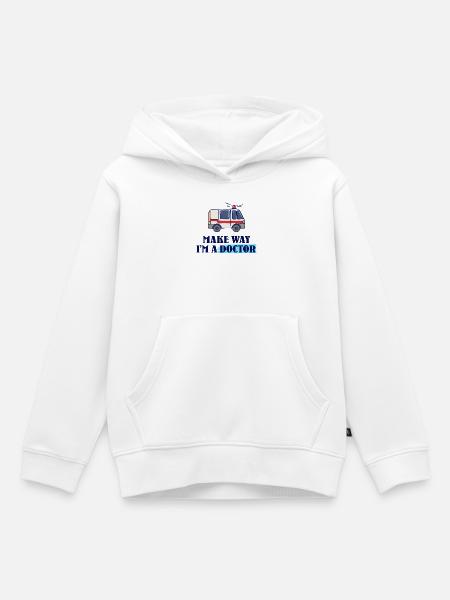 Médecin Médecin Médecin Médecin Médecin Spécialiste Hôpital Ambulance - Sweat Premium à capuche enfant bio - blanc