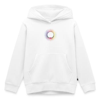 Couronne de couleur pastel vif avec coeur - Sweat Premium à capuche enfant bio - blanc - Devant - AI Model Kid Female (0cm)