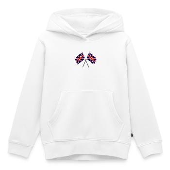 Drapeau Union Jack Twin Racing Drapeaux - Sweat Premium à capuche enfant bio - blanc - Devant - AI Model Kid Female (0cm)