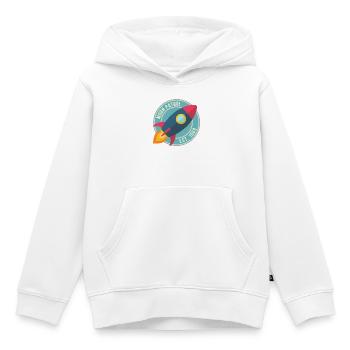 Rakete Moon Patrol Rocket - Kinder Premium Organic Hoodie - Weiß - Vorne - AI Model Kid Female (0cm)