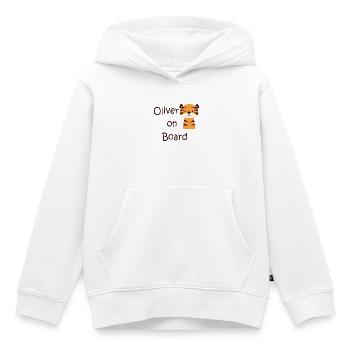 Oliver on board - Sweat Premium à capuche enfant bio - blanc - Devant - AI Model Kid Female (0cm)