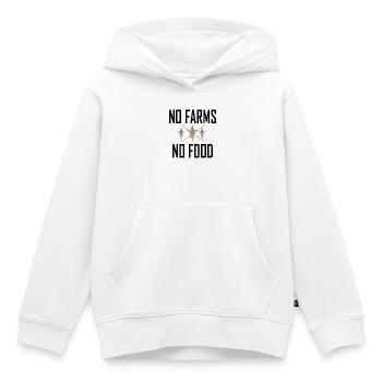 PAS DE FERME PAS DE NOURRITURE - Sweat Premium à capuche enfant bio - blanc - Devant - AI Model Kid Female (0cm)