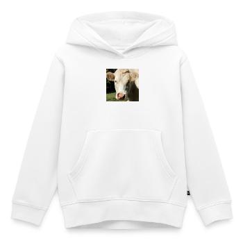 Affiche vache - Sweat Premium à capuche enfant bio - blanc - Devant - AI Model Kid Female (0cm)