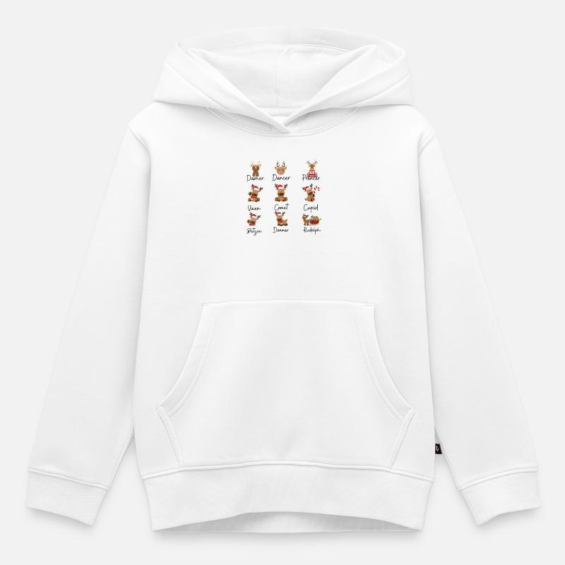 Renne - Sweat Premium à capuche enfant bio - blanc