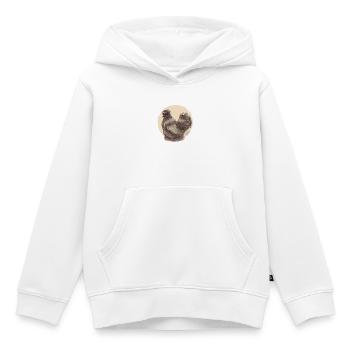 Braunes Seidenhuhn - Kinder Premium Organic Hoodie - Weiß - Vorne - AI Model Kid Female (0cm)