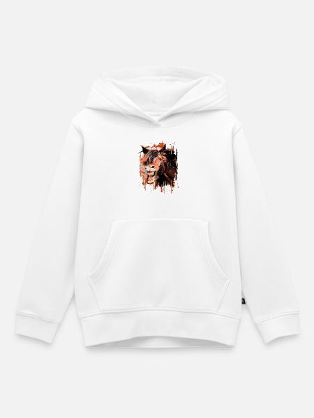 Paardrijden - ruiter - manege - paardenhoofd Paarden - Kinder Premium hoodie biologisch - wit