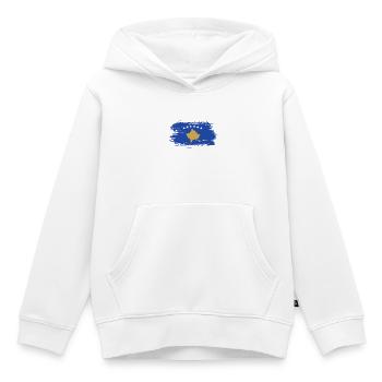 Conception du drapeau du Kosovo / idée cadeau - Sweat Premium à capuche enfant bio - blanc - Devant - AI Model Kid Female (0cm)
