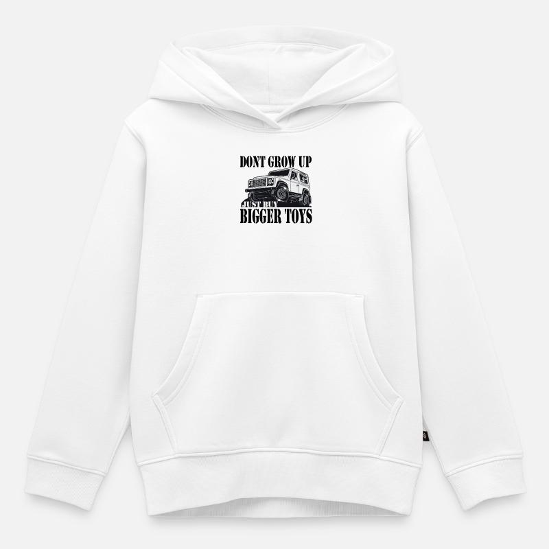 Defender Land-Rover Gift cadeau - Sweat Premium à capuche enfant bio - blanc