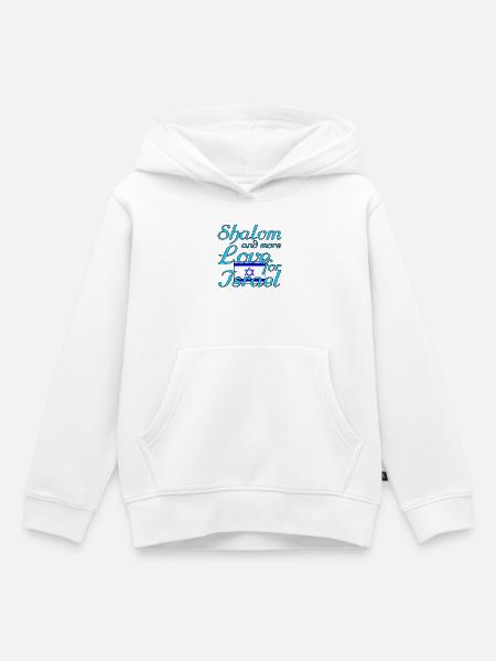 Shalom Amour Israël Juifs Proverbes - Hoodie Premium barn ekologisk - vit