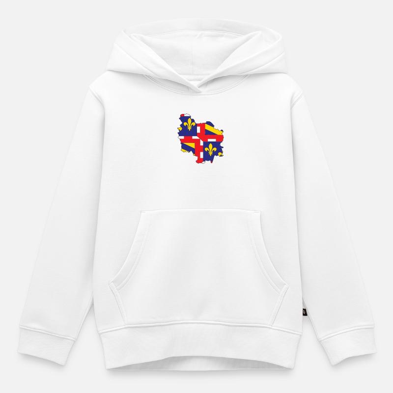carte de la bourgogne - Sweat Premium à capuche enfant bio - blanc