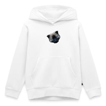 Fermeture du chiot, chiot eurasier - Sweat Premium à capuche enfant bio - blanc - Devant - AI Model Kid Female (0cm)