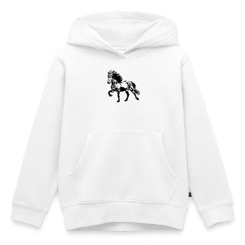 Tölting Icelandic Horse No. 4 - Kids Premium Organic Hoodie - white - Front - AI Model Kid Female (0cm)