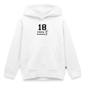 18. Geburtstag ,Volljährig , erwachsen(25) - Kinder Premium Organic Hoodie - Weiß - Vorne - AI Model Kid Female (0cm)