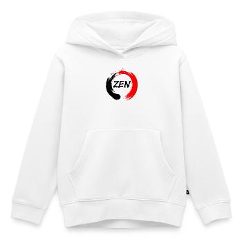 Zen geschrieben in enso zen Kreis rot und schwarz - Kinder Premium Organic Hoodie - Weiß - Vorne - AI Model Kid Female (0cm)