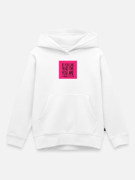 Maske Spruch Abstand zu nah - Kinder Premium Organic Hoodie - Weiß