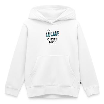 Ici le Chef C'est Moi Patron - Sweat Premium à capuche enfant bio - blanc - Devant - AI Model Kid Female (0cm)