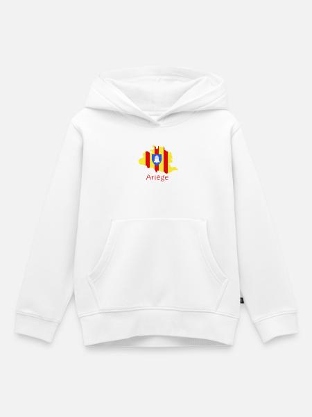 ariège - Sweat Premium à capuche enfant bio - blanc