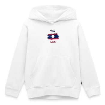 Team Laos Flags Design / Gift - Kids Premium Organic Hoodie - white - Front - AI Model Kid Female (0cm)