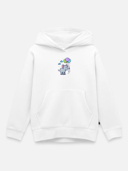 Tier Elefant - Kinder Premium Organic Hoodie - Weiß