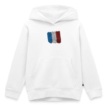 Drapeau Français - Sweat Premium à capuche enfant bio - blanc - Devant - AI Model Kid Female (0cm)