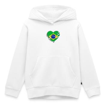 Brésil - Brésil - Sweat Premium à capuche enfant bio - blanc - Devant - AI Model Kid Female (0cm)