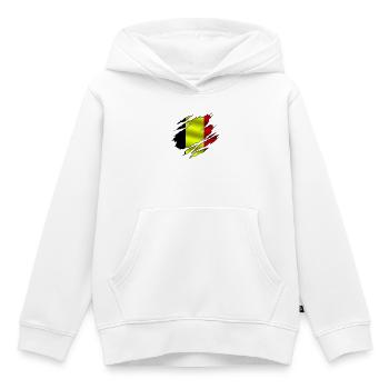 Belgique - Belgique - Belgique - Sweat Premium à capuche enfant bio - blanc - Devant - AI Model Kid Female (0cm)