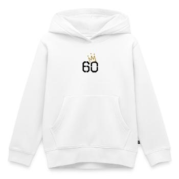60 ans - Sweat Premium à capuche enfant bio - blanc - Devant - AI Model Kid Female (0cm)