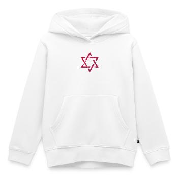 Le symbole de l’étoile de David - Sweat Premium à capuche enfant bio - blanc - Devant - AI Model Kid Female (0cm)