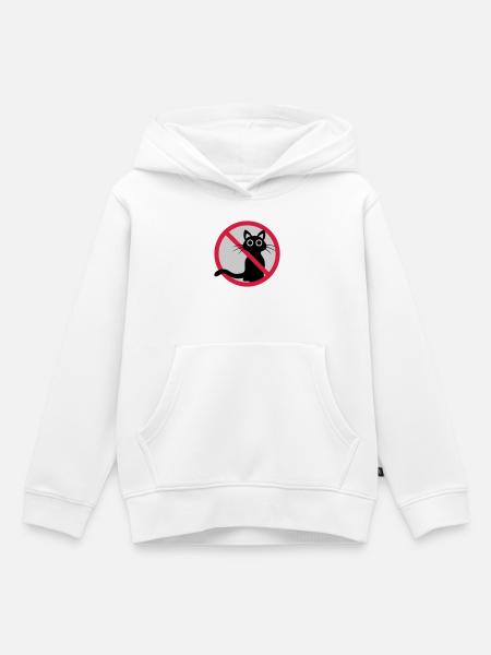 Katze verboten Schild - Kinder Premium Organic Hoodie - Weiß