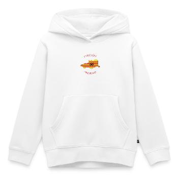 Pyrénées orientales - Sweat Premium à capuche enfant bio - blanc - Devant - AI Model Kid Female (0cm)