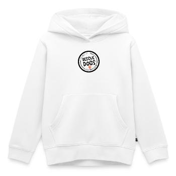 Chien d’assistance sauvetage chien recherche patte - Sweat Premium à capuche enfant bio - blanc - Devant - AI Model Kid Female (0cm)