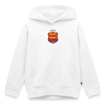 Orne - Sweat Premium à capuche enfant bio - blanc - Devant - AI Model Kid Female (0cm)