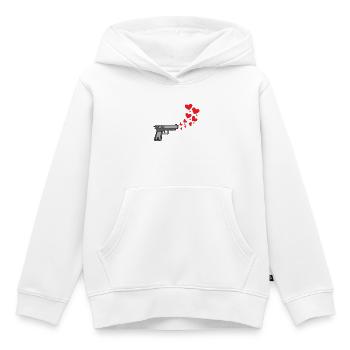 Herz Meinungsfreiheit Menschheit Friedenszeit - Kinder Premium Organic Hoodie - Weiß - Vorne - AI Model Kid Female (0cm)