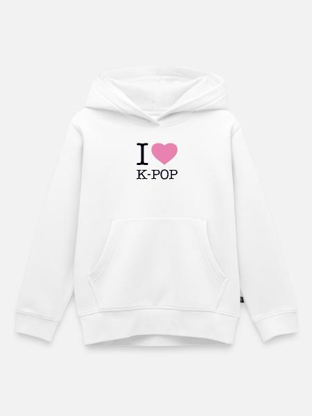 I LOVE K-POP - Kinder Premium Organic Hoodie - Weiß