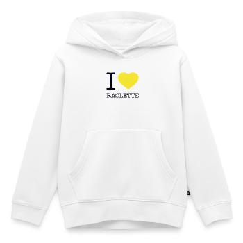 I LOVE RACLETTE - Kinder Premium Organic Hoodie - Weiß - Vorne - AI Model Kid Female (0cm)