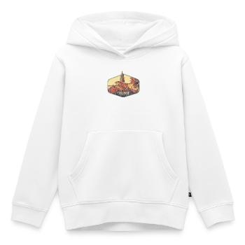 Badge retro, Toulouse France est ma ville natale - Sweat Premium à capuche enfant bio - blanc - Devant - AI Model Kid Female (0cm)