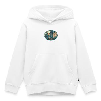 Badge retro, Paris France est ma ville natale - Sweat Premium à capuche enfant bio - blanc - Devant - AI Model Kid Female (0cm)