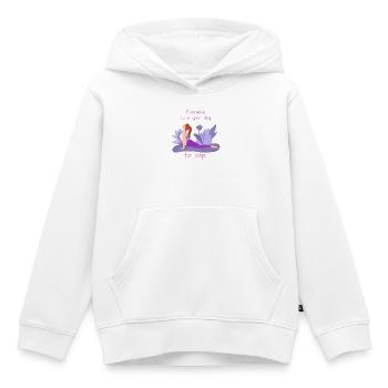 Yoga - Sweat Premium à capuche enfant bio - blanc - Devant - AI Model Kid Female (0cm)