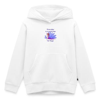Yoga - Kids Premium Organic Hoodie - white - Front - AI Model Kid Female (0cm)