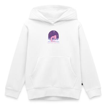 Yoga - Sweat Premium à capuche enfant bio - blanc - Devant - AI Model Kid Female (0cm)