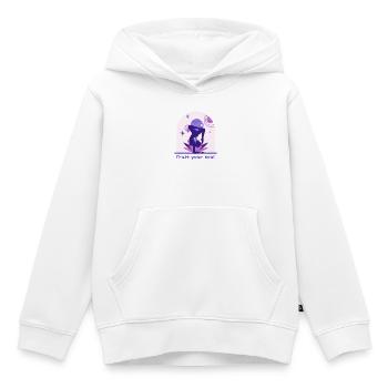 Yoga - Sweat Premium à capuche enfant bio - blanc - Devant - AI Model Kid Female (0cm)