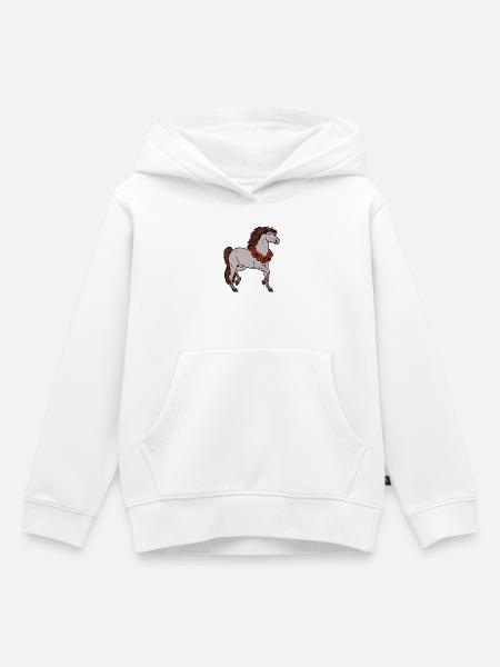 Cool Pferde Galopp Islandpferde Pferdefan - Kinder Premium Organic Hoodie - Weiß
