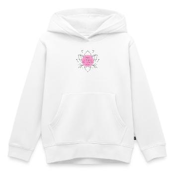 Yoga - Sweat Premium à capuche enfant bio - blanc - Devant - AI Model Kid Female (0cm)