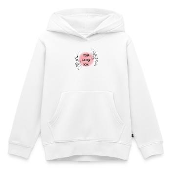 Yoga - Sweat Premium à capuche enfant bio - blanc - Devant - AI Model Kid Female (0cm)