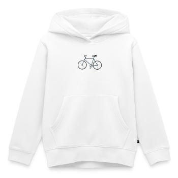 Le vélo du dimanche - Sweat Premium à capuche enfant bio - blanc - Devant - AI Model Kid Female (0cm)