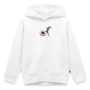 La réunion - Sweat Premium à capuche enfant bio - blanc - Devant - AI Model Kid Female (0cm)