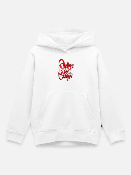 funny and crazy - Kinder Premium Organic Hoodie - Weiß