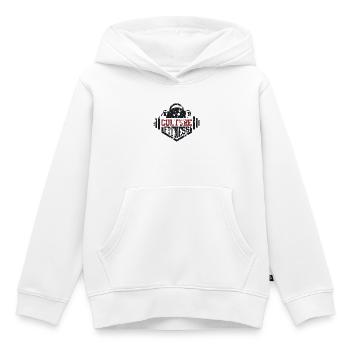 Fitness Culture - Sweat Premium à capuche enfant bio - blanc - Devant - AI Model Kid Female (0cm)