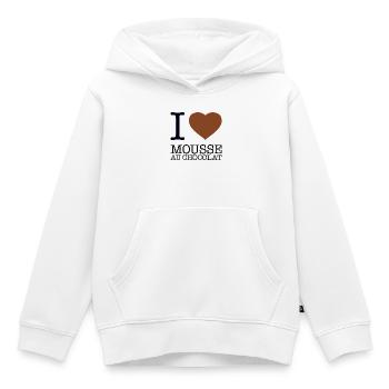 J’ADORE LA MOUSSE AU CHOCOLAT - Sweat Premium à capuche enfant bio - blanc - Devant - AI Model Kid Female (0cm)